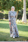 فستان نسائي طويل برسومات فراشة