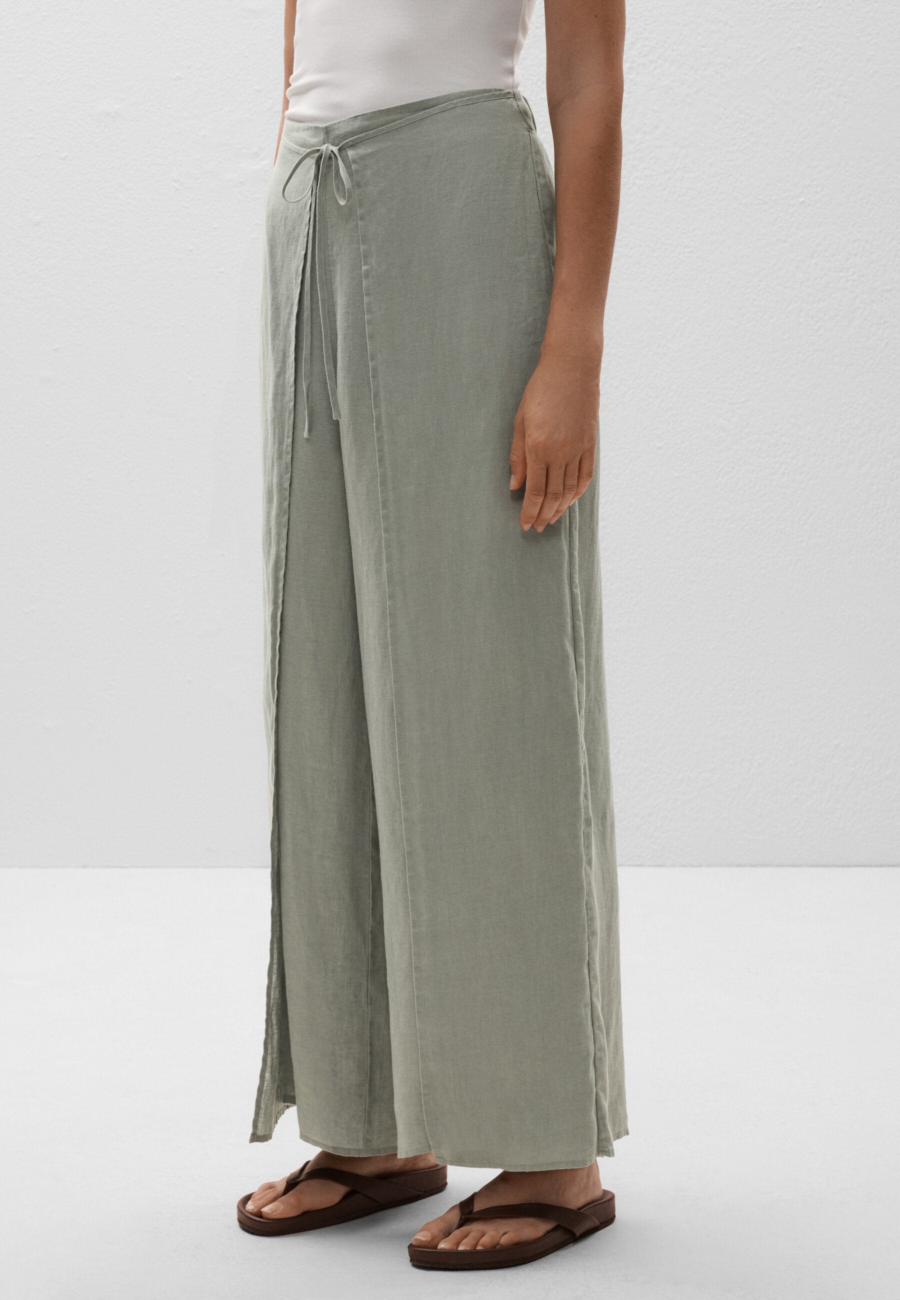 Wrap Balloon Linen Pants