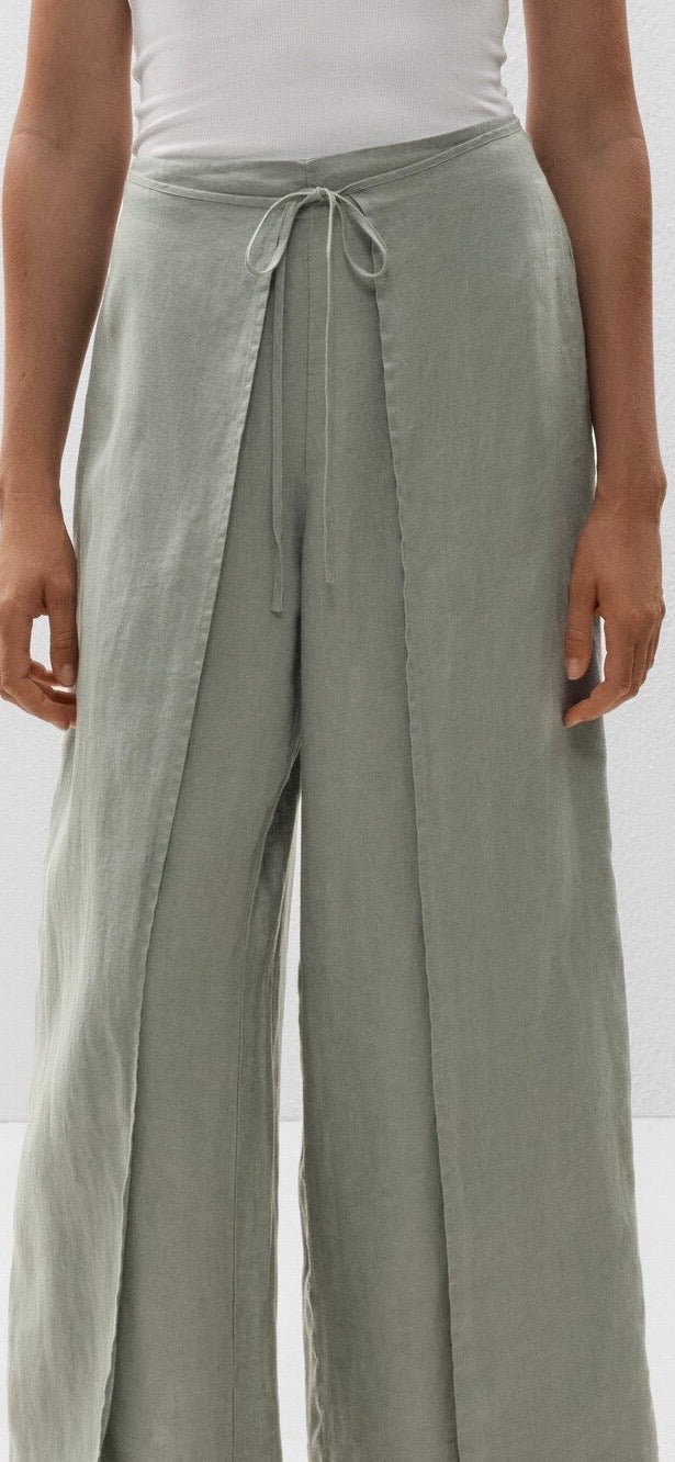 Wrap Balloon Linen Pants