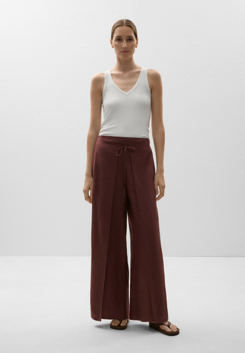 Wrap Balloon Linen Pants