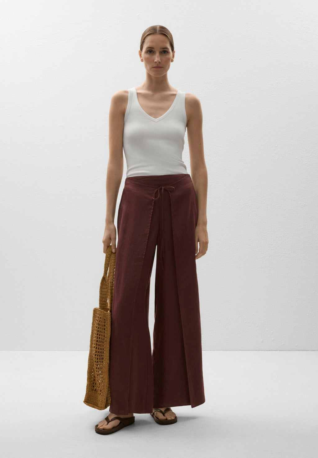 Wrap Balloon Linen Pants