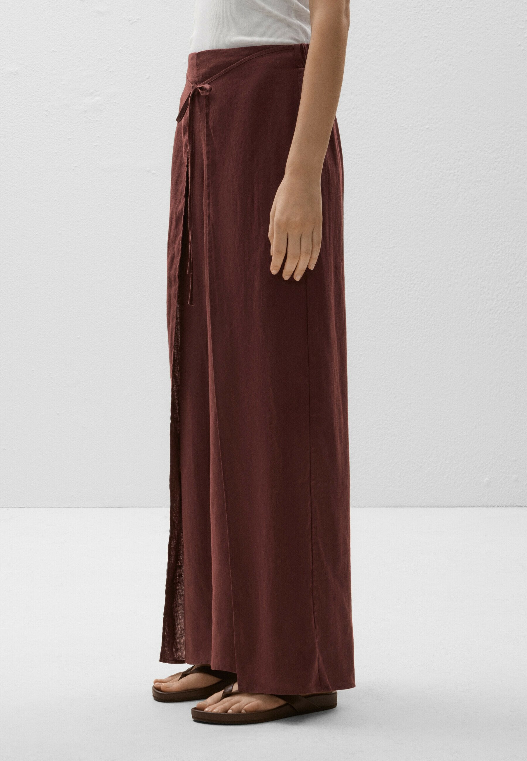 Wrap Balloon Linen Pants