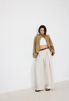 Maxi-dart trousers with belt