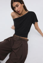 Maxi-dart trousers with belt
