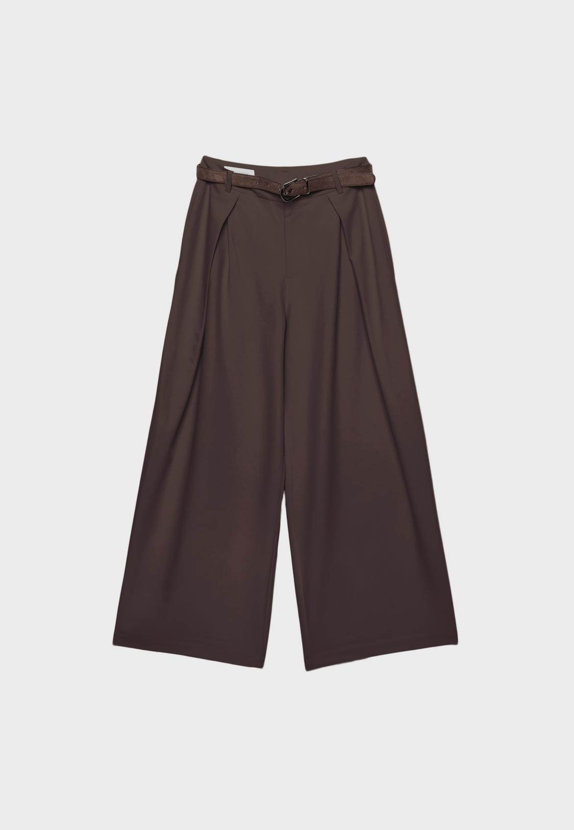 Maxi-dart trousers with belt