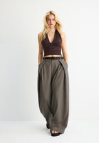 Maxi-dart trousers with belt