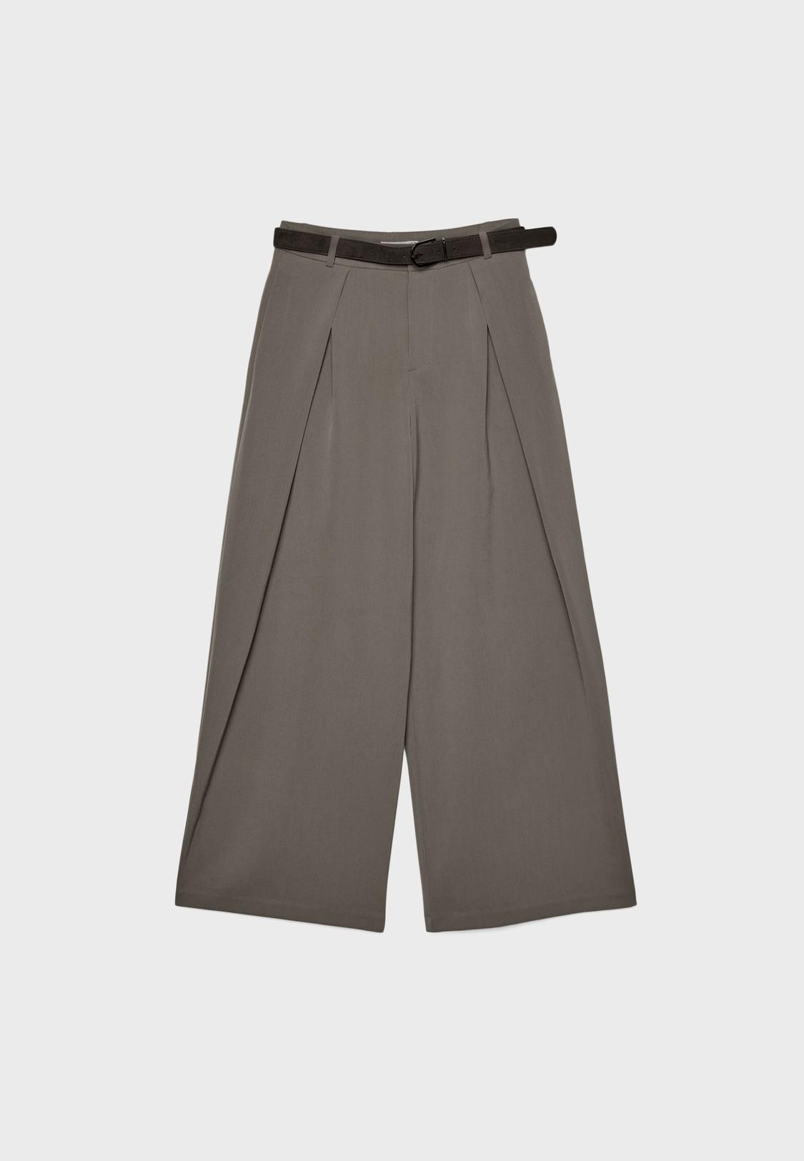 Maxi-dart trousers with belt