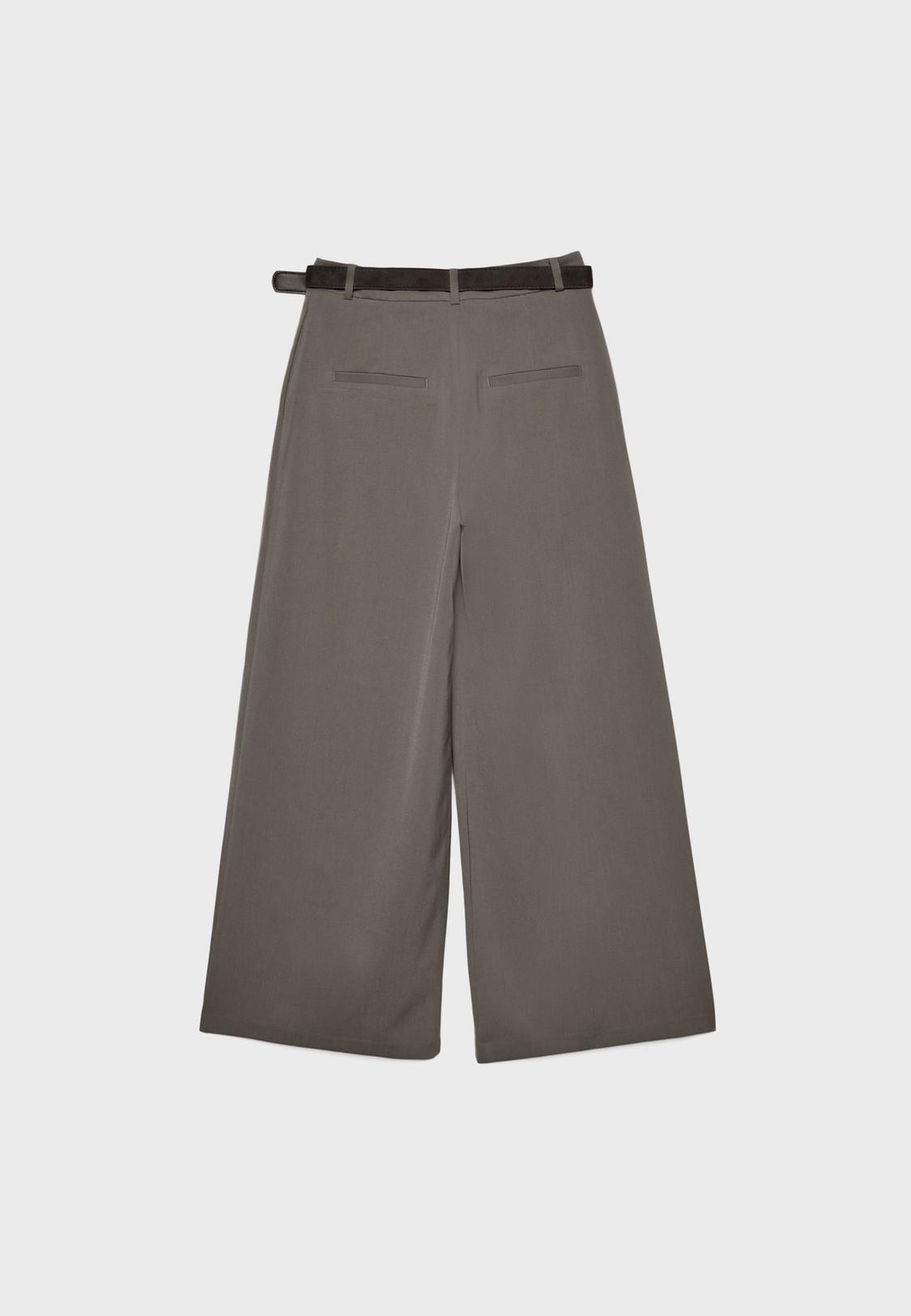 Maxi-dart trousers with belt