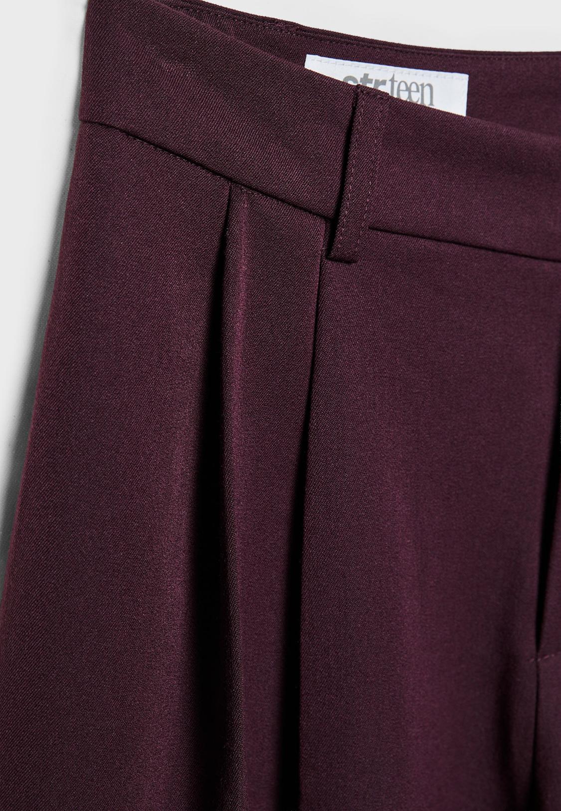 Wide-leg tailored trousers with darts