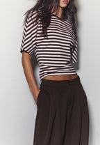 Wide-leg tailored trousers with darts