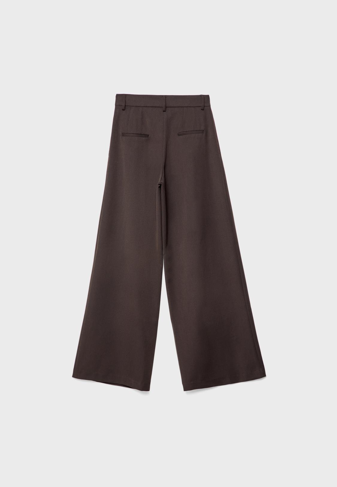 Wide-leg tailored trousers with darts