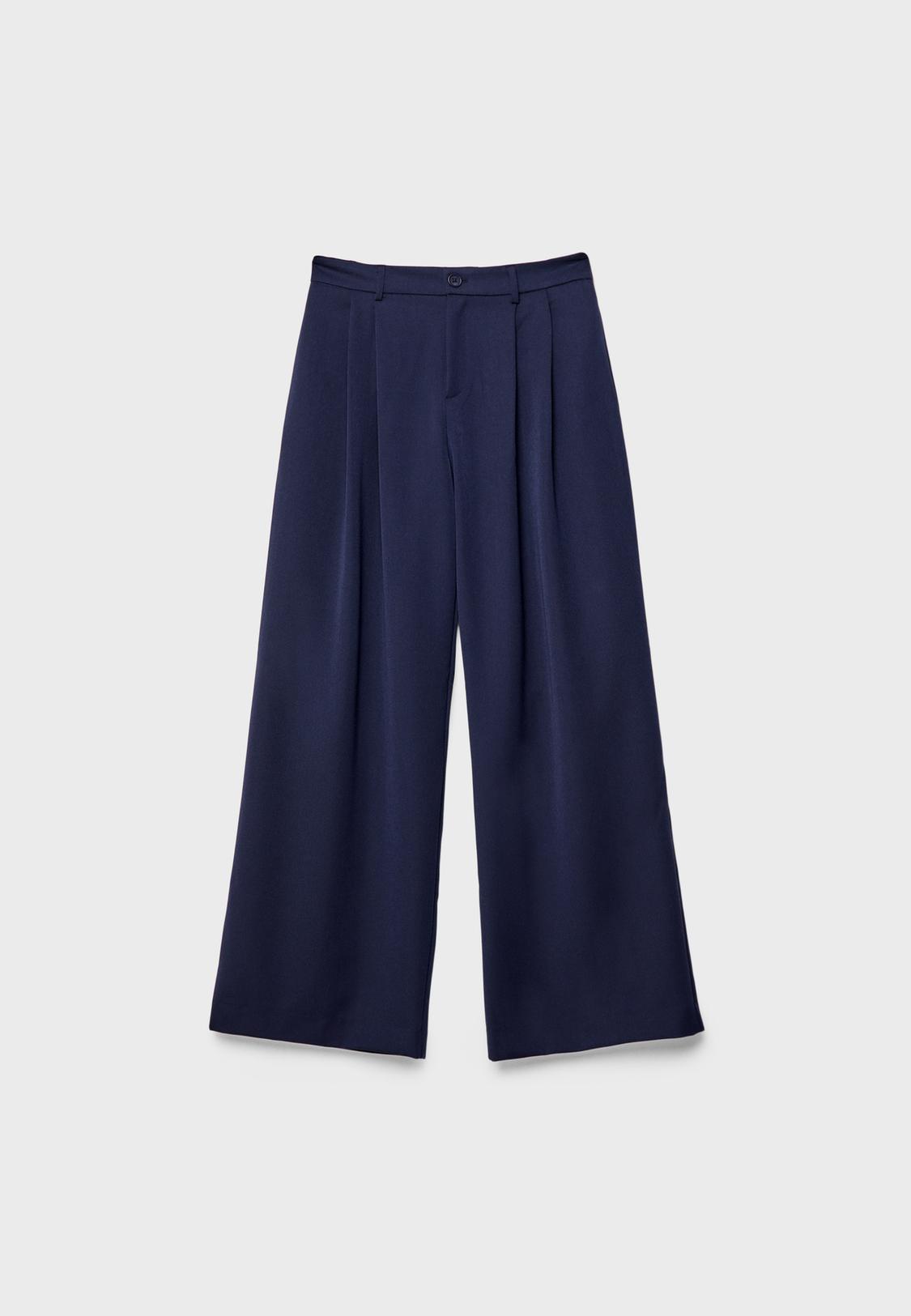 Wide-leg tailored trousers with darts