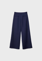 Wide-leg tailored trousers with darts