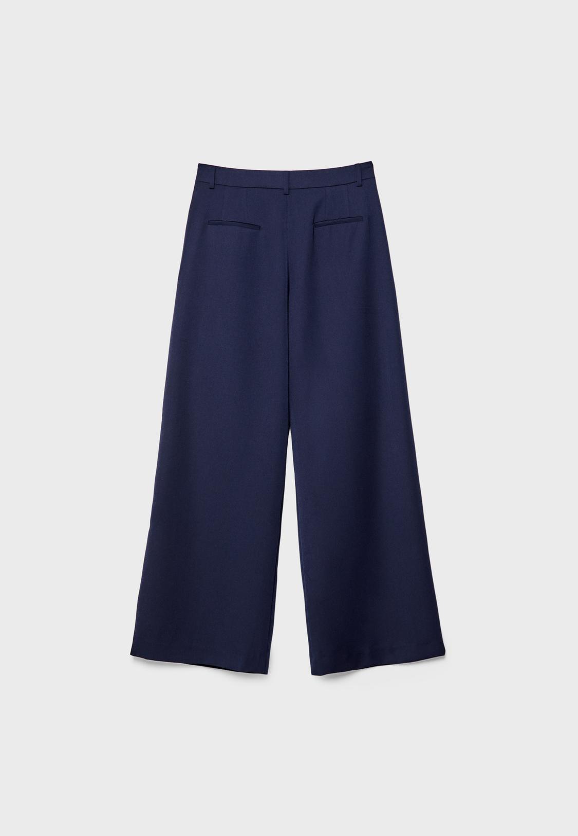 Wide-leg tailored trousers with darts