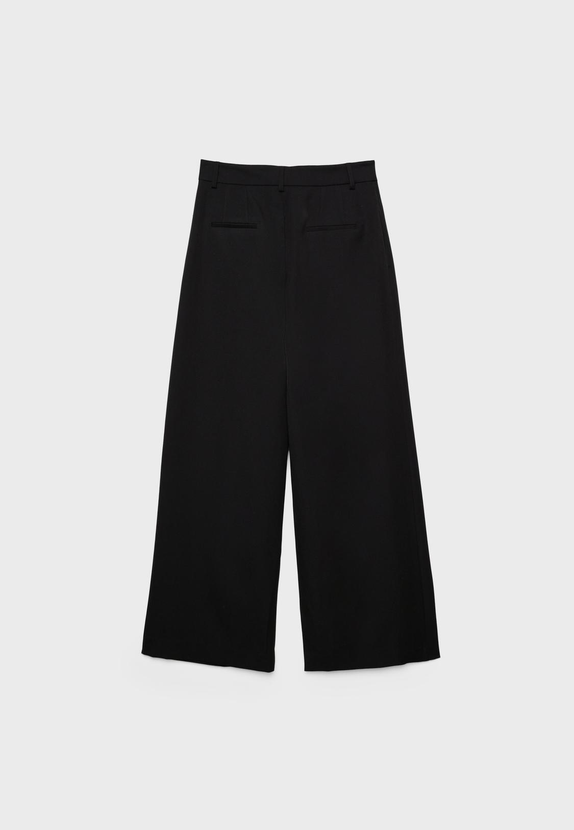 Wide-leg tailored trousers with darts