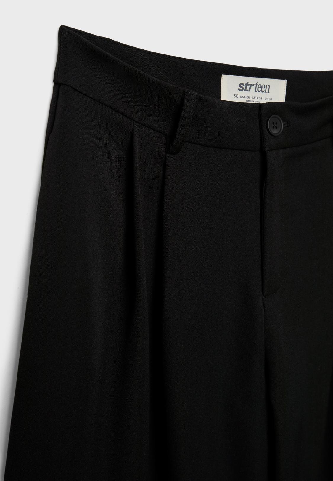 Wide-leg tailored trousers with darts