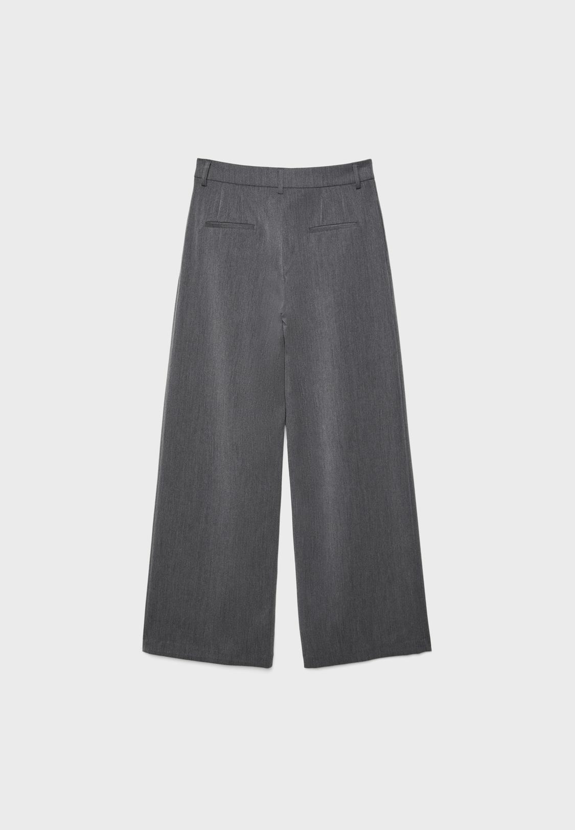 Wide-leg tailored trousers with darts