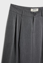 Wide-leg tailored trousers with darts