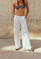 Flowing linen-effect trousers