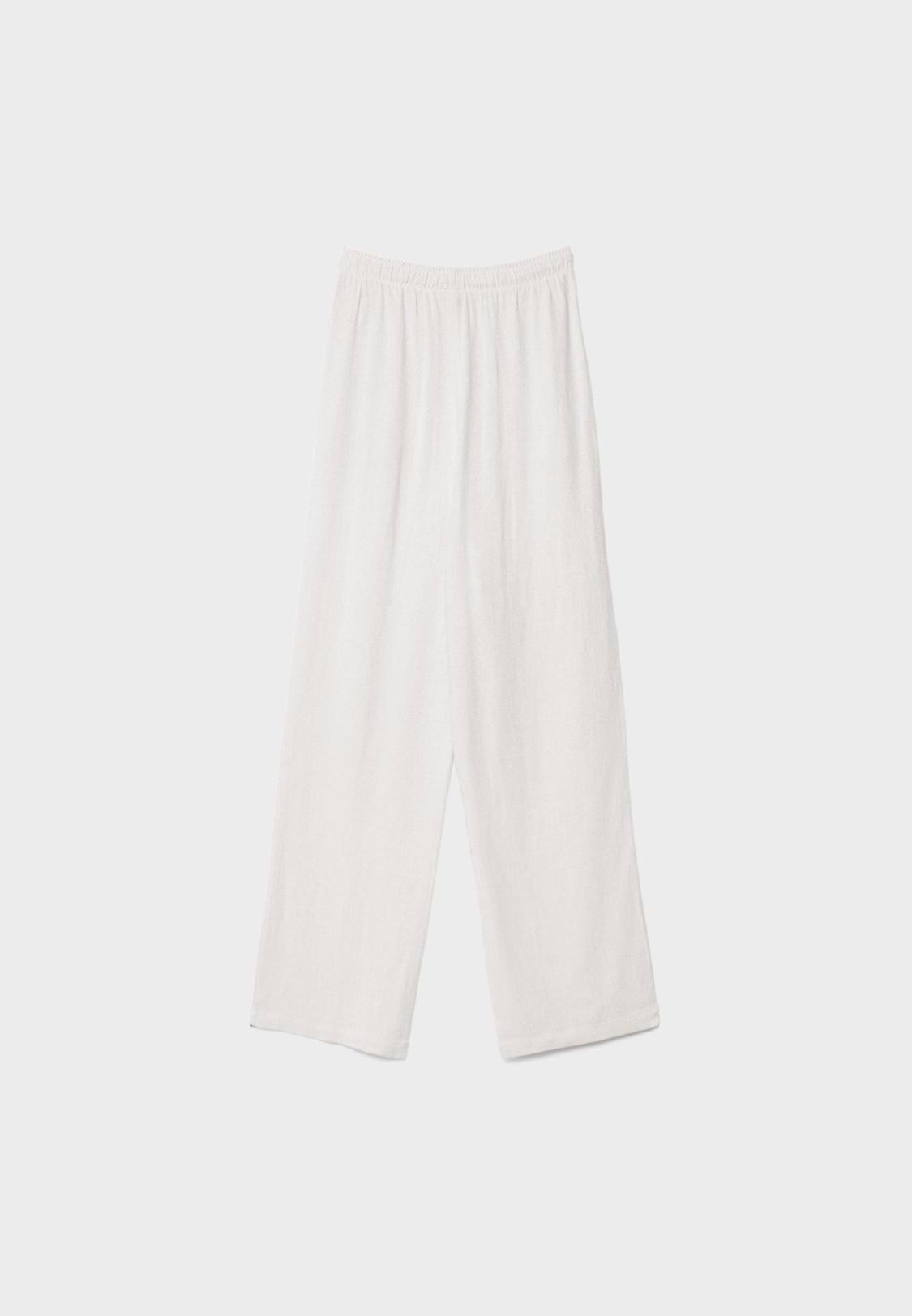 Flowing linen-effect trousers