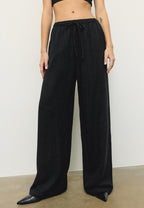 Flowing linen-effect trousers