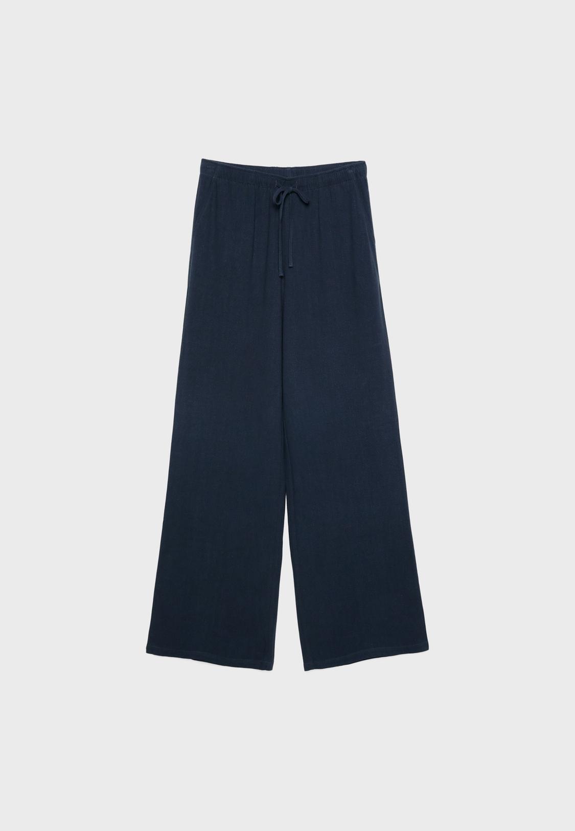 Flowing linen-effect trousers