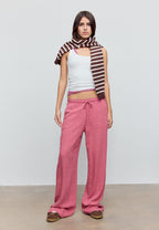 Flowing linen-effect trousers
