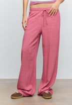 Flowing linen-effect trousers