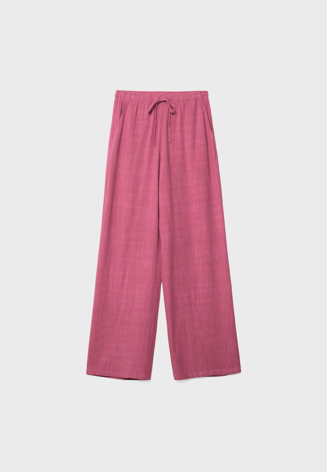 Flowing linen-effect trousers