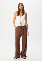 Flowing linen-effect trousers