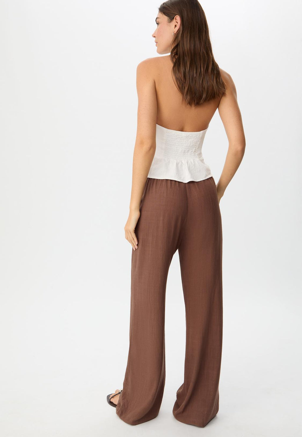 Flowing linen-effect trousers