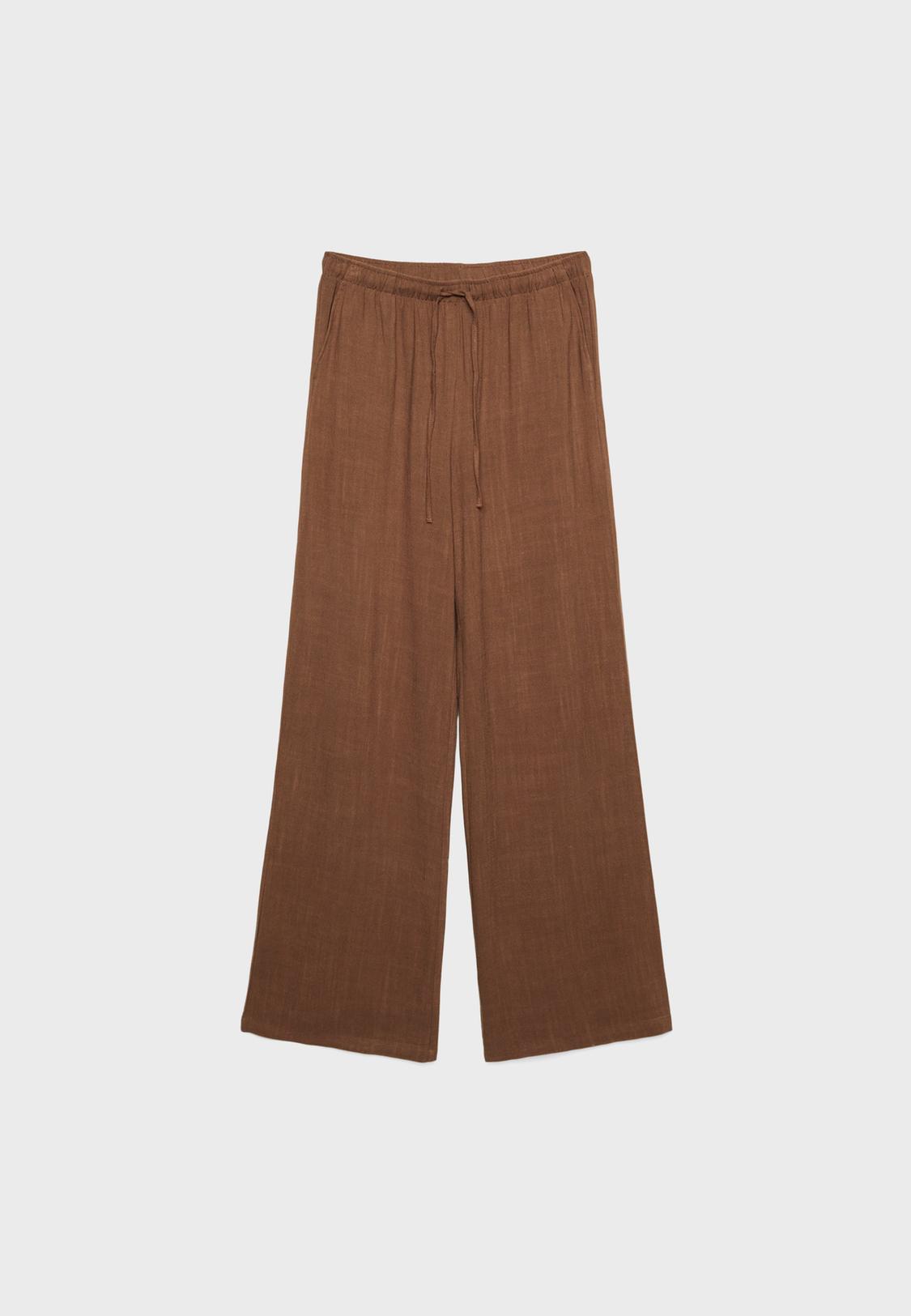 Flowing linen-effect trousers