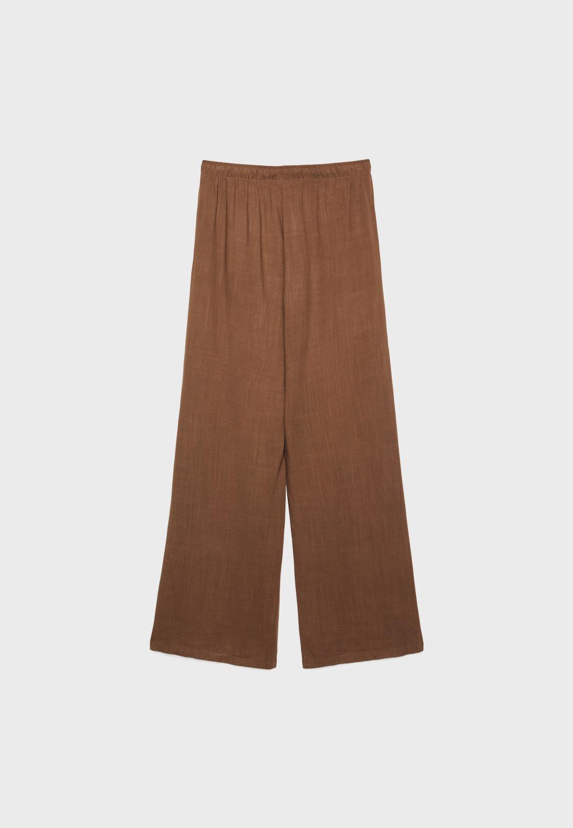 Flowing linen-effect trousers