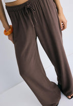Flowing linen-effect trousers