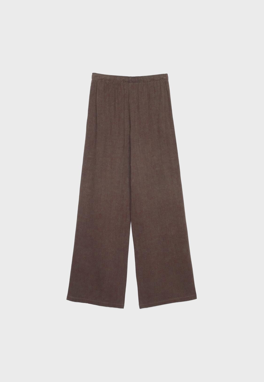 Flowing linen-effect trousers