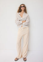 Flowing linen-effect trousers