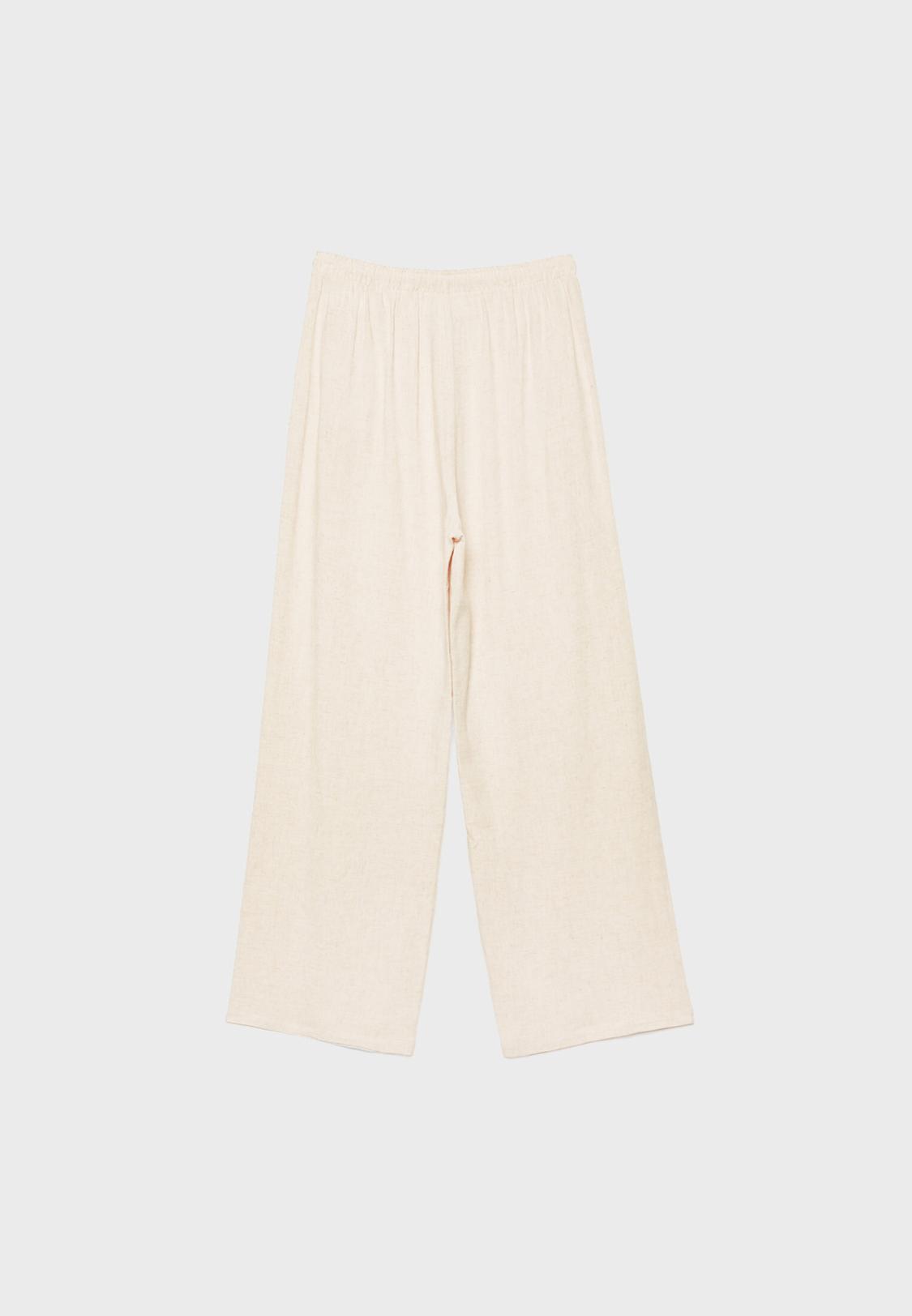 Flowing linen-effect trousers