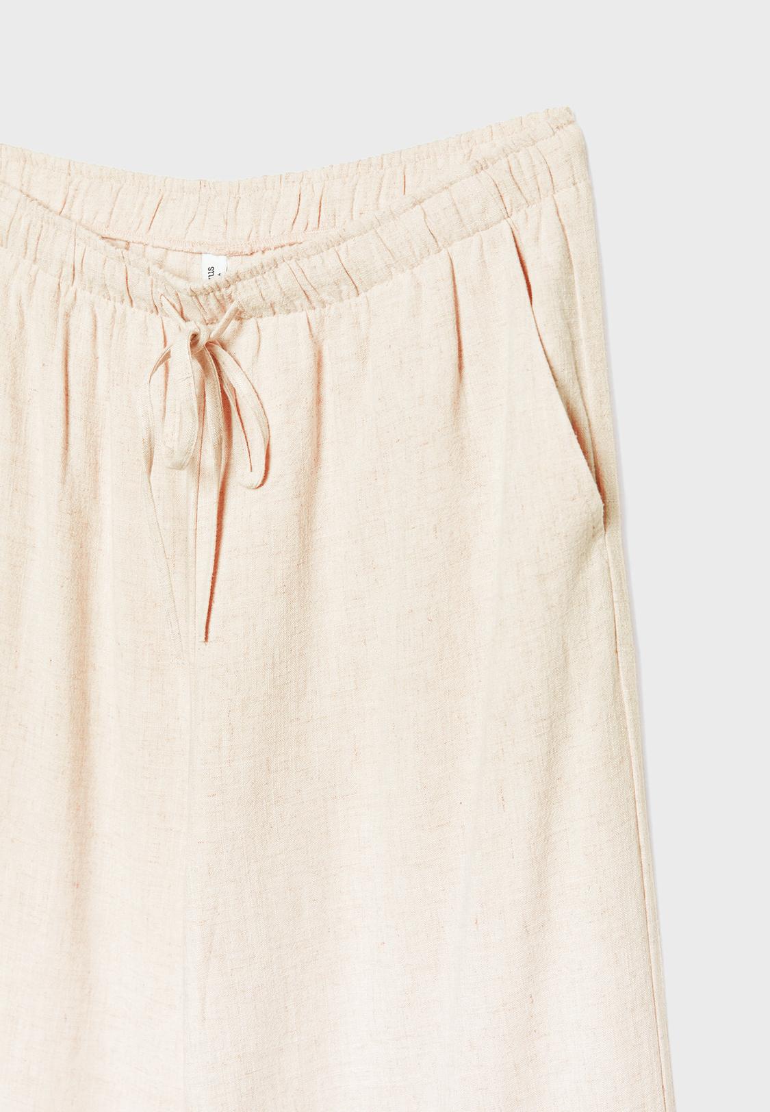 Flowing linen-effect trousers