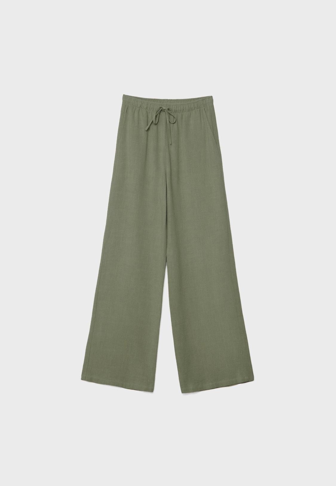 Flowing linen-effect trousers