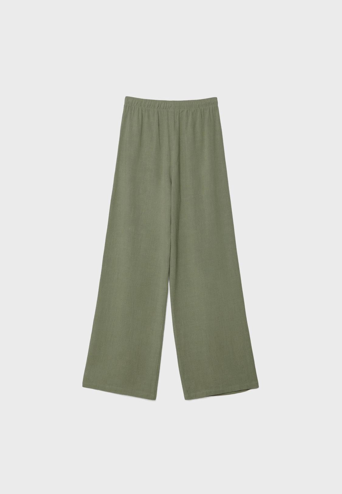 Flowing linen-effect trousers