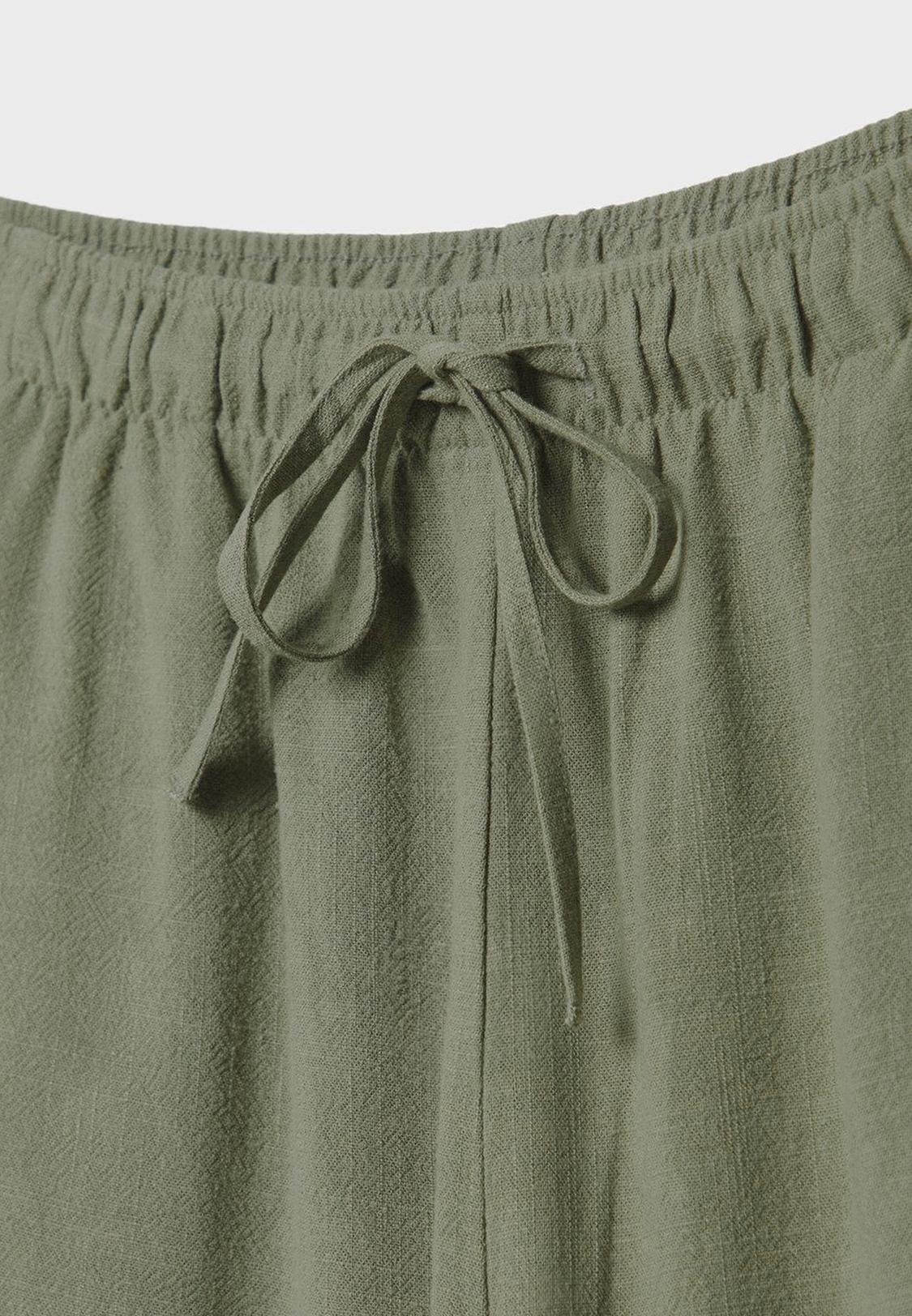 Flowing linen-effect trousers