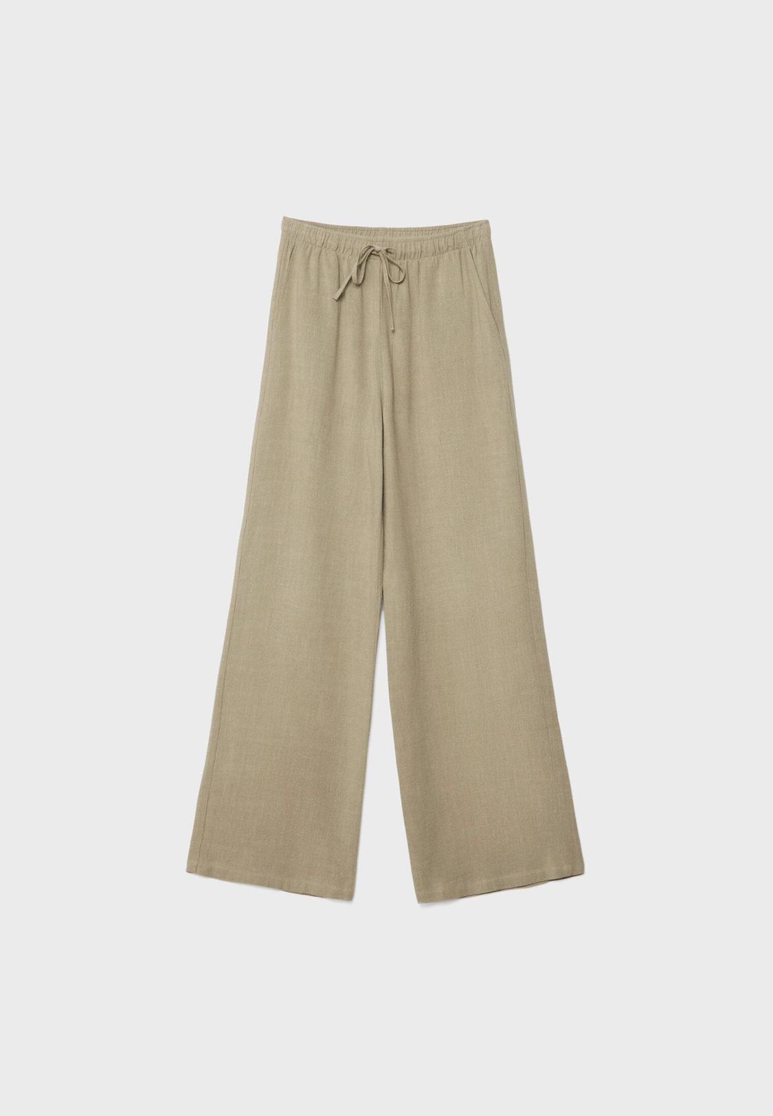 Flowing linen-effect trousers