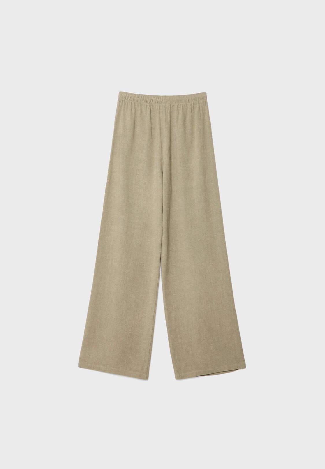Flowing linen-effect trousers