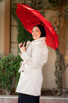 Wool coat with waist belt
