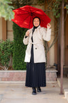Wool coat with waist belt