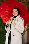 Wool coat with waist belt