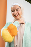 كارديجان تريكو اوفر سايز بأكمام ملونة