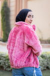 سويت شيرت أوفر سايز فرو بسحاب أمامي وبجيوب أمامية