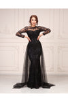 Special Glittery Flock Printed Lace Design Dress Matik Abiyem