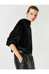 Women's Black Hooded Velvet Sweatshirt PN:602642